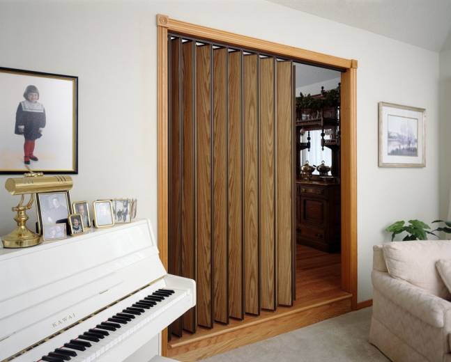 walnut color room divider
