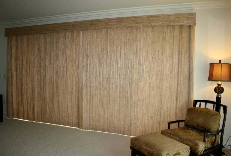 grass cloth woven drapery - Wailea
