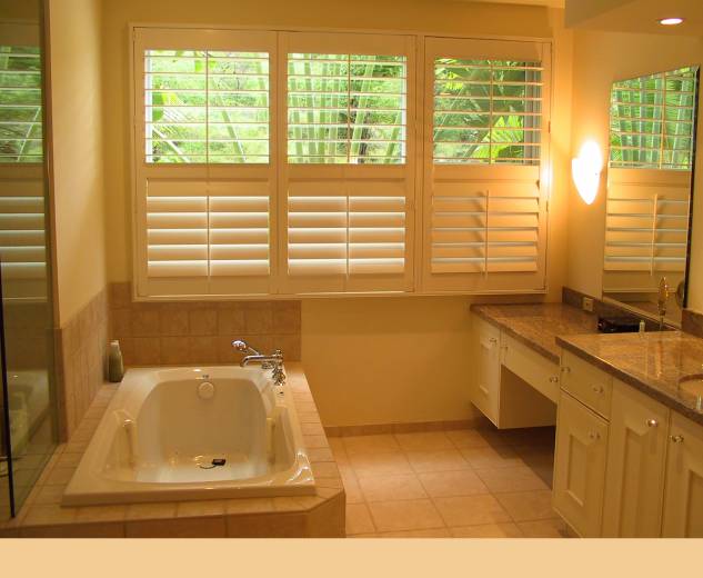 vinyl shutters are perfect for baths